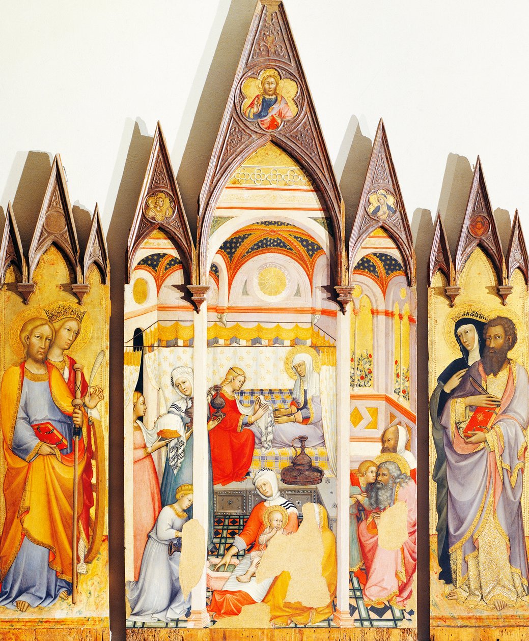Oltářní obraz Narození Panny Marie od Paola di Giovanni Fei (asi 1345-asi 1411), tempera na dřevě od Paolo di Giovanni Fei