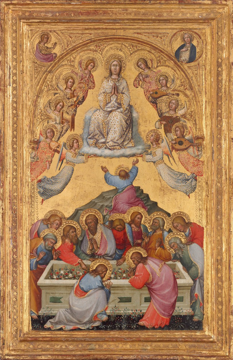 Nanebevzetí Panny Marie s poprsími archanděla Gabriela a Panny Marie z..., c. 14001405. od Paolo di Giovanni Fei