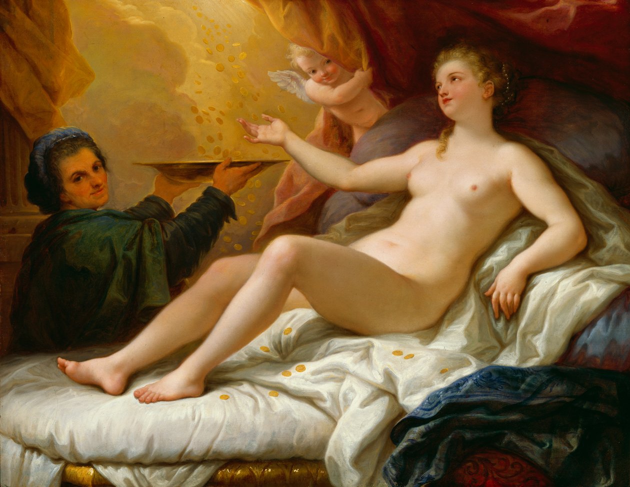 Danae, kolem 1705 (olej na plátně upevněném na masonitu) od Paolo di Matteis