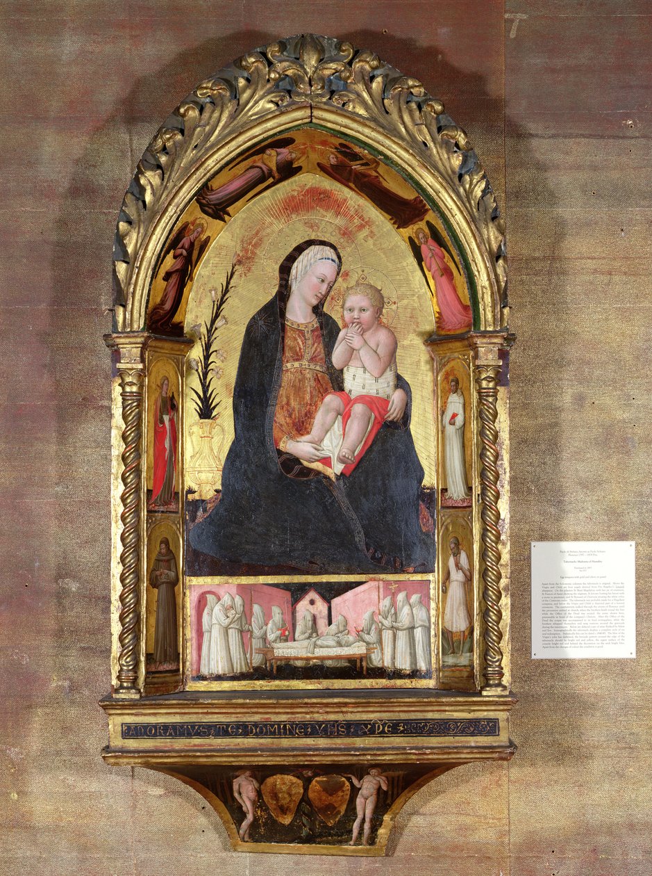 Panna pokora s anděly a svatými, kolem 1440 (tempera se zlatem na panelu) od Paolo di Stefano Badaloni Schiavo