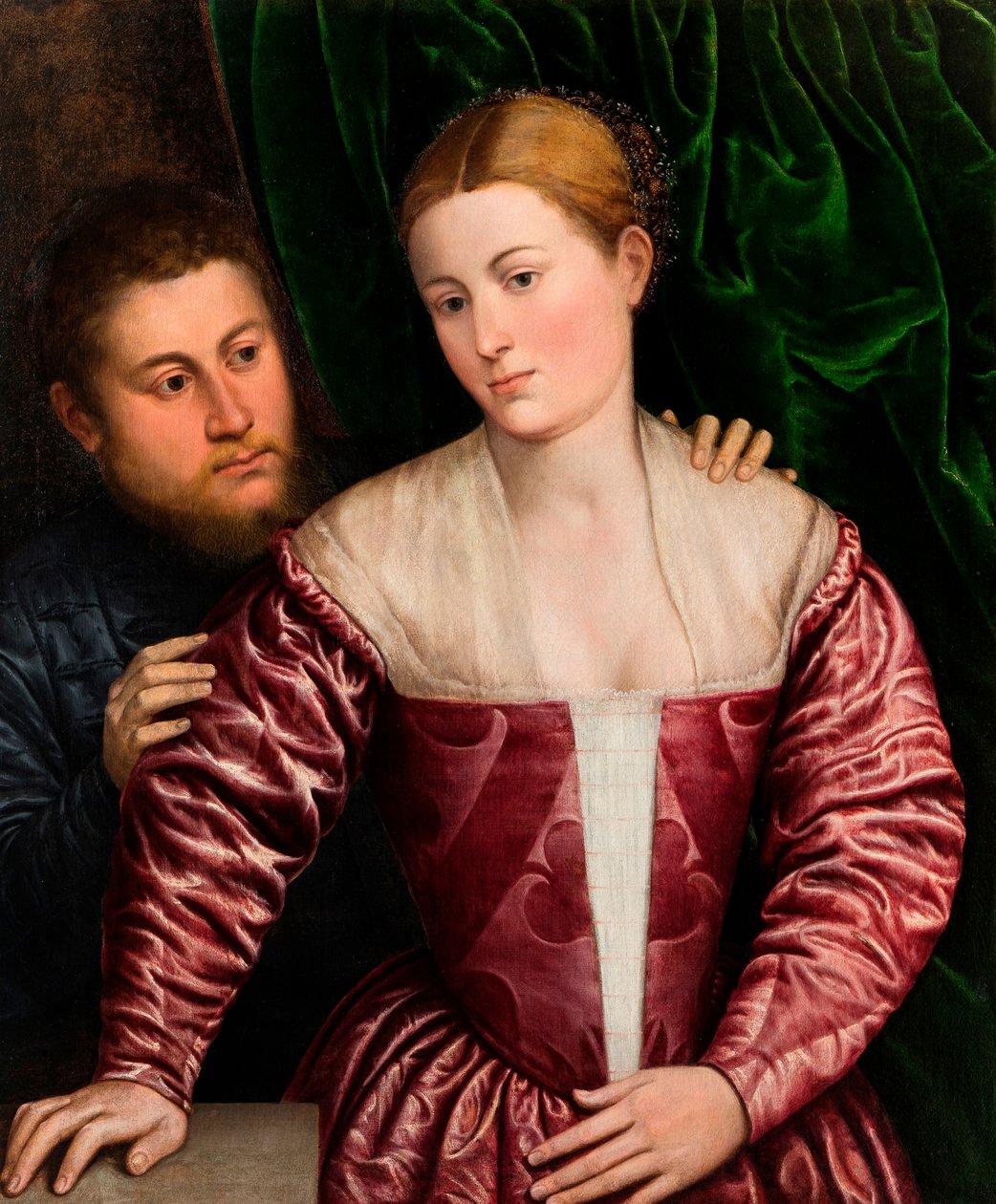 Dvojportrét Benátčanky a jejího kavalíra, kolem roku 1560 (olej na plátně) od Paris Bordone