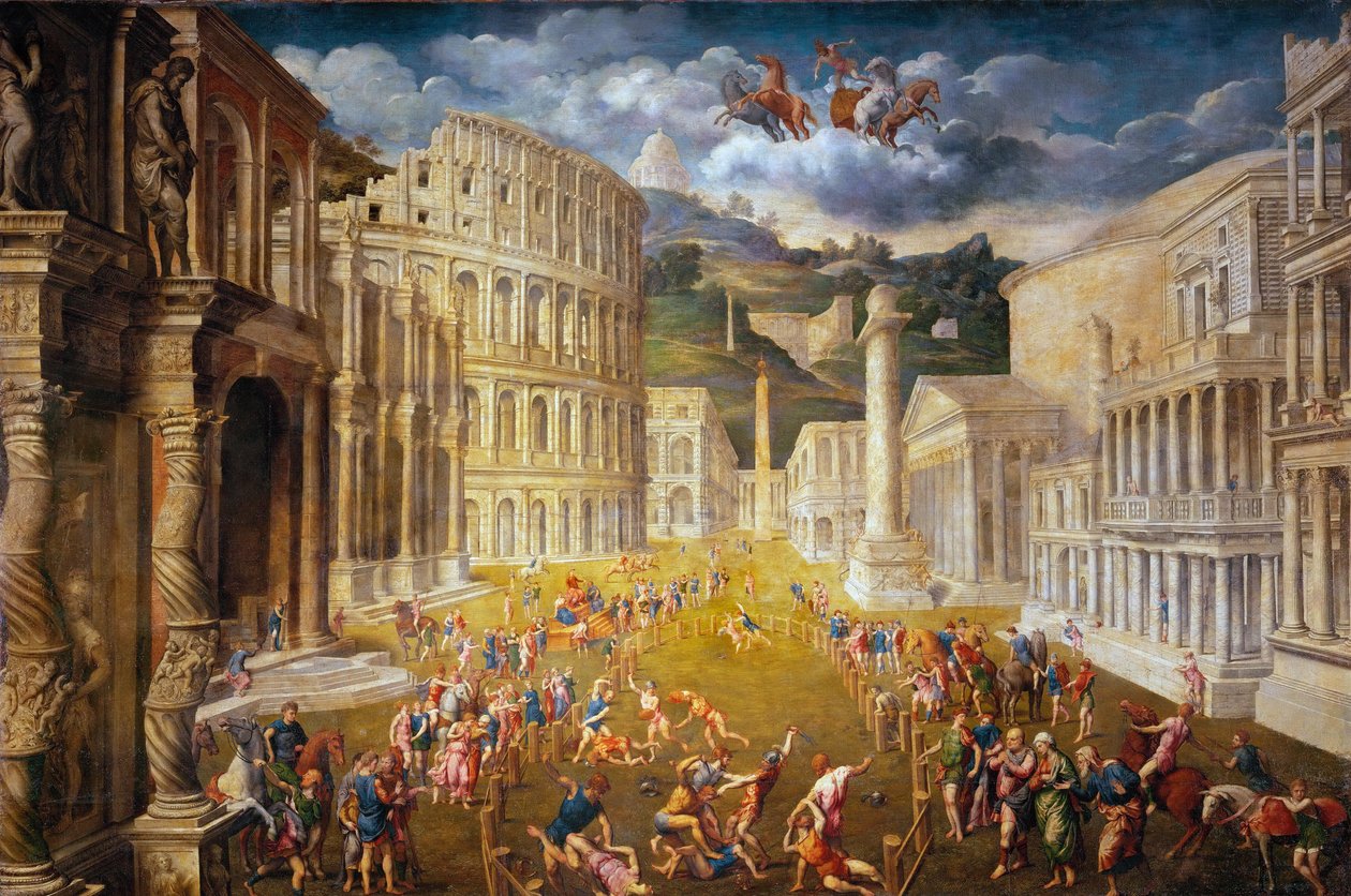 Bojující gladiátoři, c. 1560 od Paris Bordone