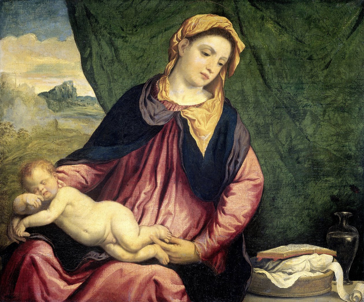 Madona se spícím dítětem, mezi 1540 a 1560 od Paris Bordone