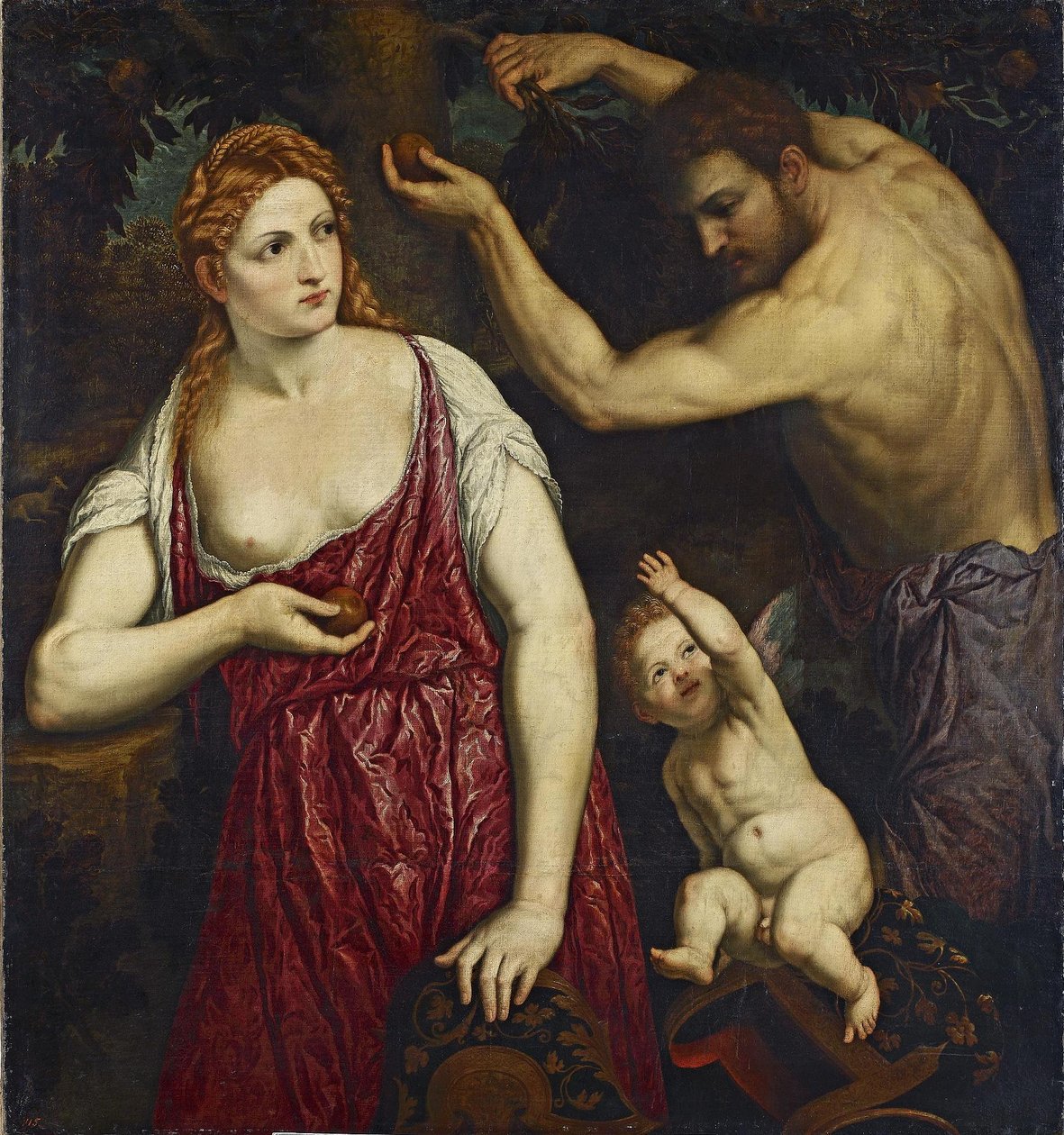 Mars, Venuše a Amor od Paris Bordone