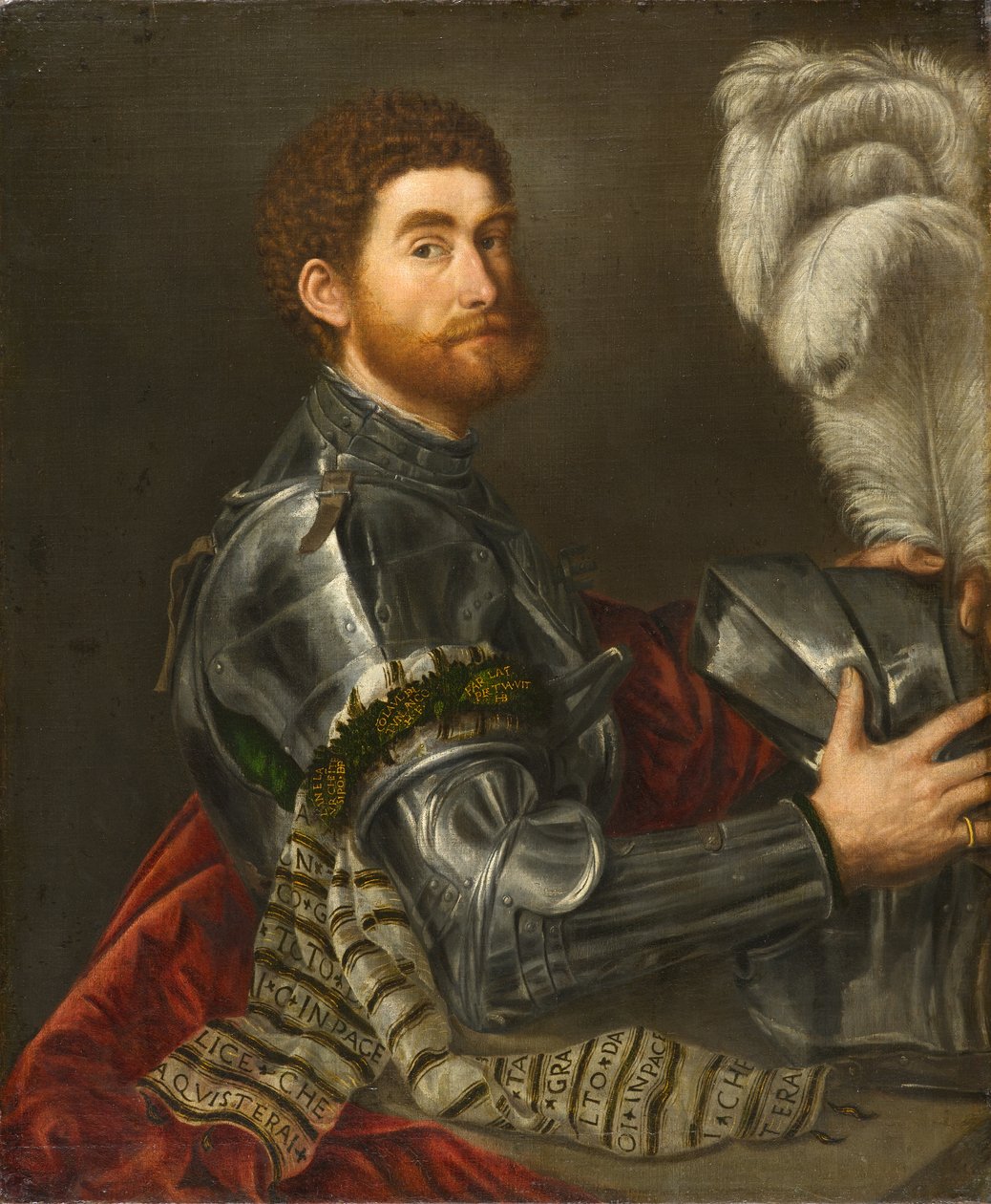 Portrét muže v brnění, cca 1535-1540 od Paris Bordone