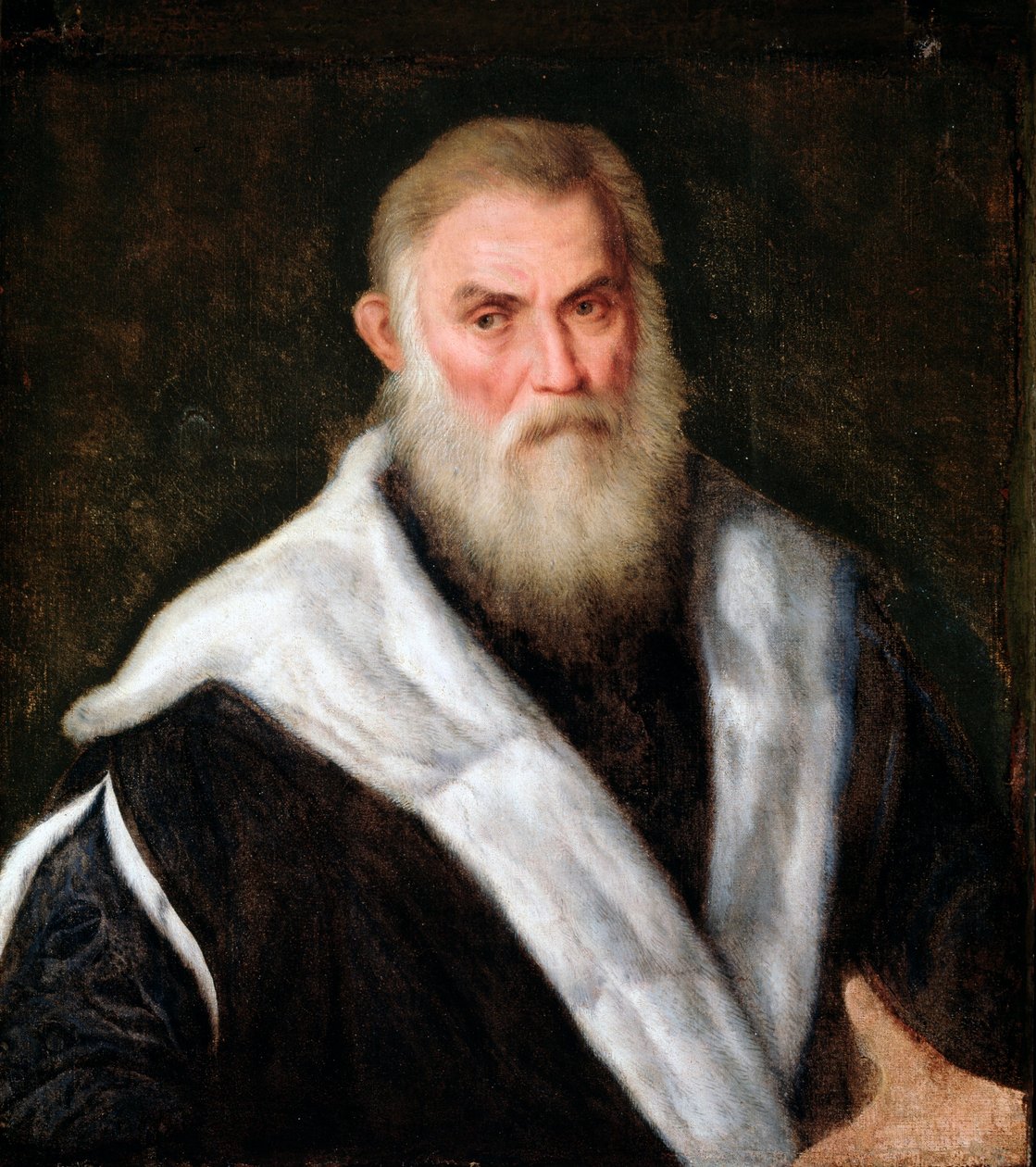 Portrét starého muže v kožichu Malba Paris Bordon (1500-1571) 16. století Rozměr 70x62 cm Genes Musei di Strada Nuova (ex Palazzo Rosso) od Paris Bordone