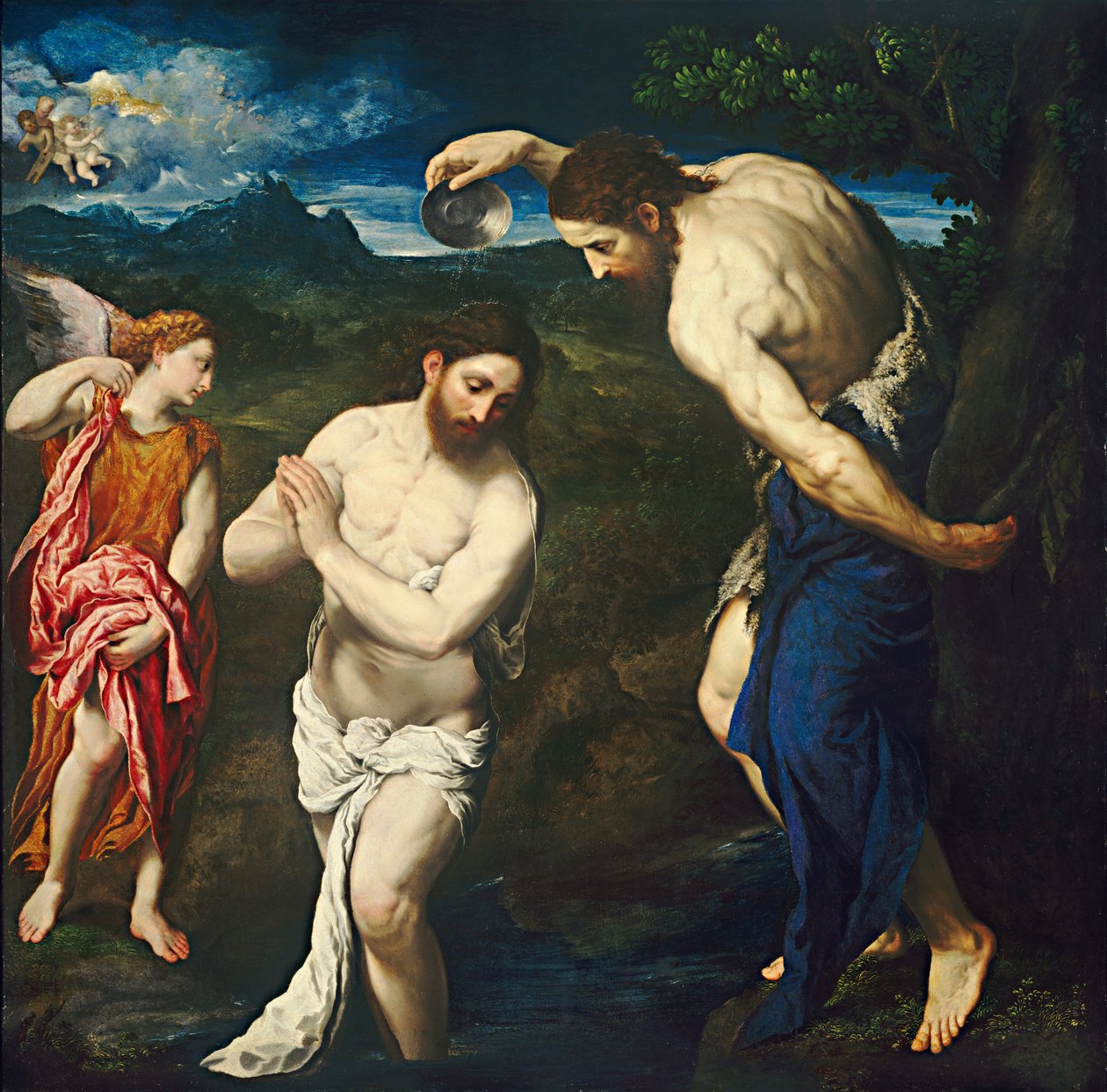 Křest Kristův, c. 15351540. od Paris Bordone
