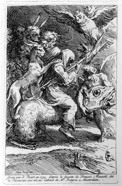 The Witches Sabbath, vyryl Bernard Picart (1673-1733) 1732 od Parmigianino