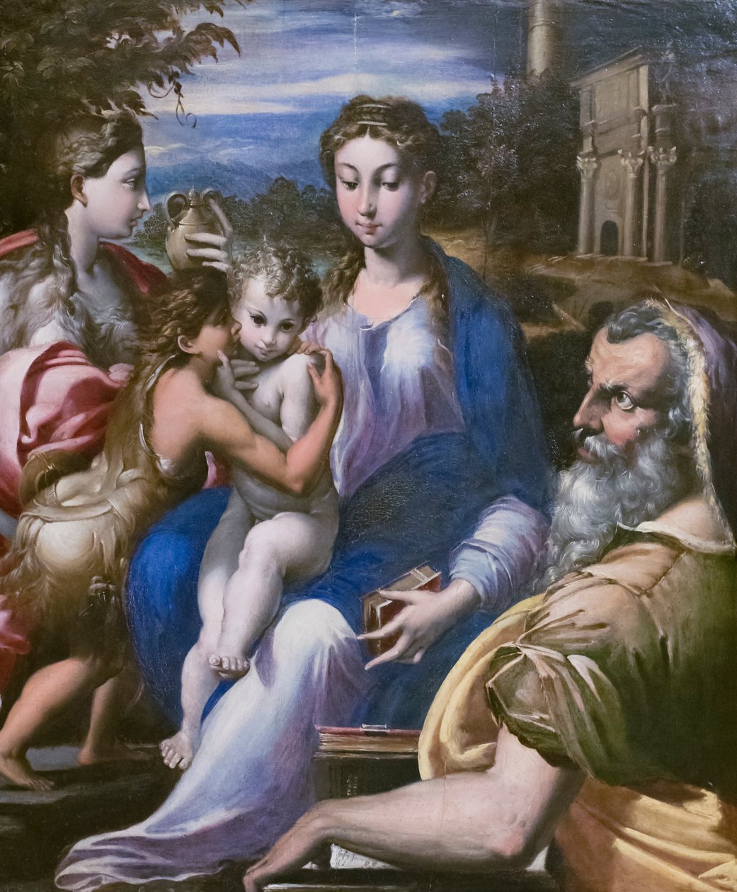 Svatá rodina se svatým Janem Křtitelem a Marií Magdalenou od Parmigianino (1503 40) (follower of)