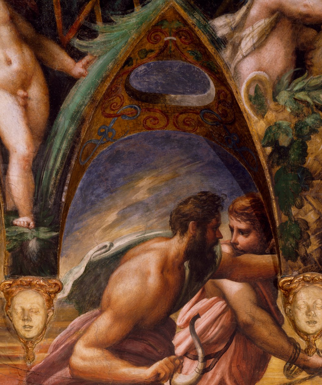 Actaeonovi společníci, z mýtu o Dianě a Actaeon od Parmigianino