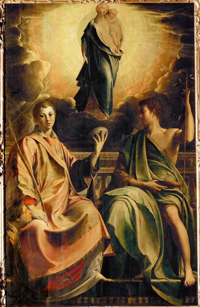 Madona se svatým Štěpánem a donátorem a svatým Janem Křtitelem... od Parmigianino (1503 40)