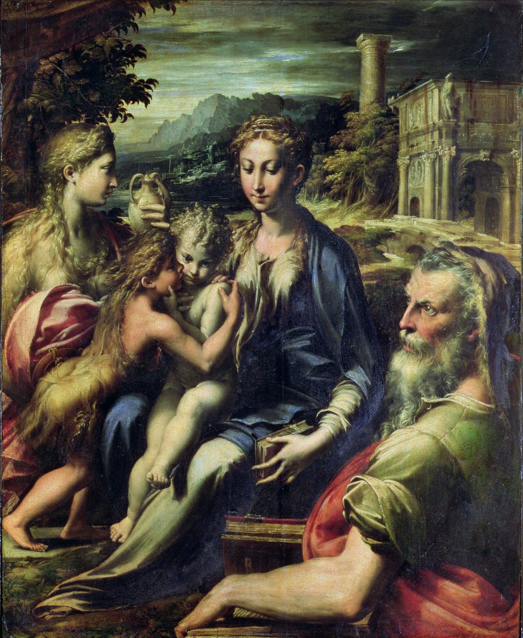 Madona se svatým Zachariášem, kolem 1527-30 (olej na plátně) od Parmigianino