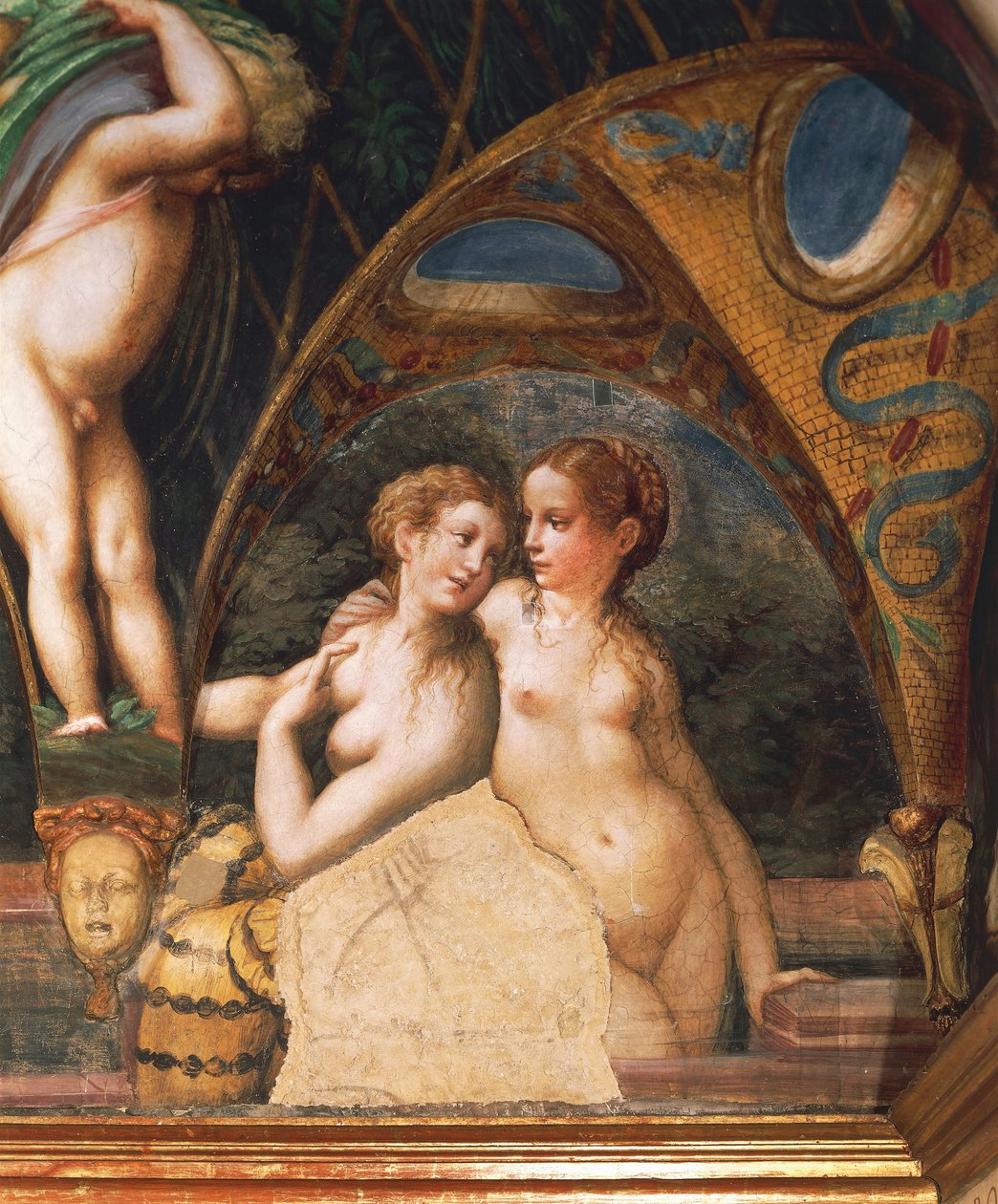 Pár nymf, z mýtu o Dianě a Actaeon od Parmigianino