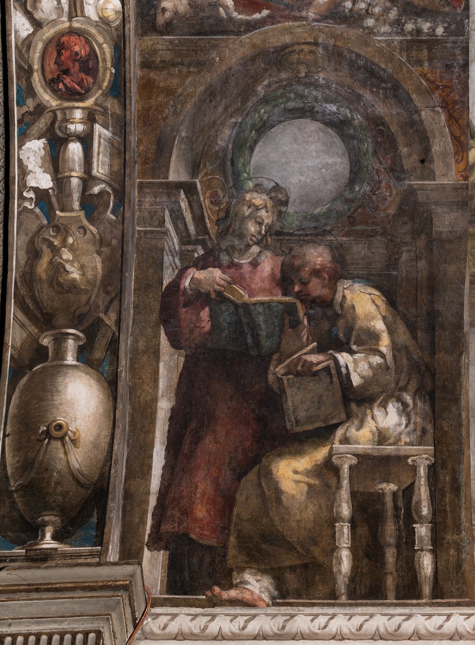 Svatý Štěpán a sv. Vavřince, kolem 1523 (freska) od Parmigianino