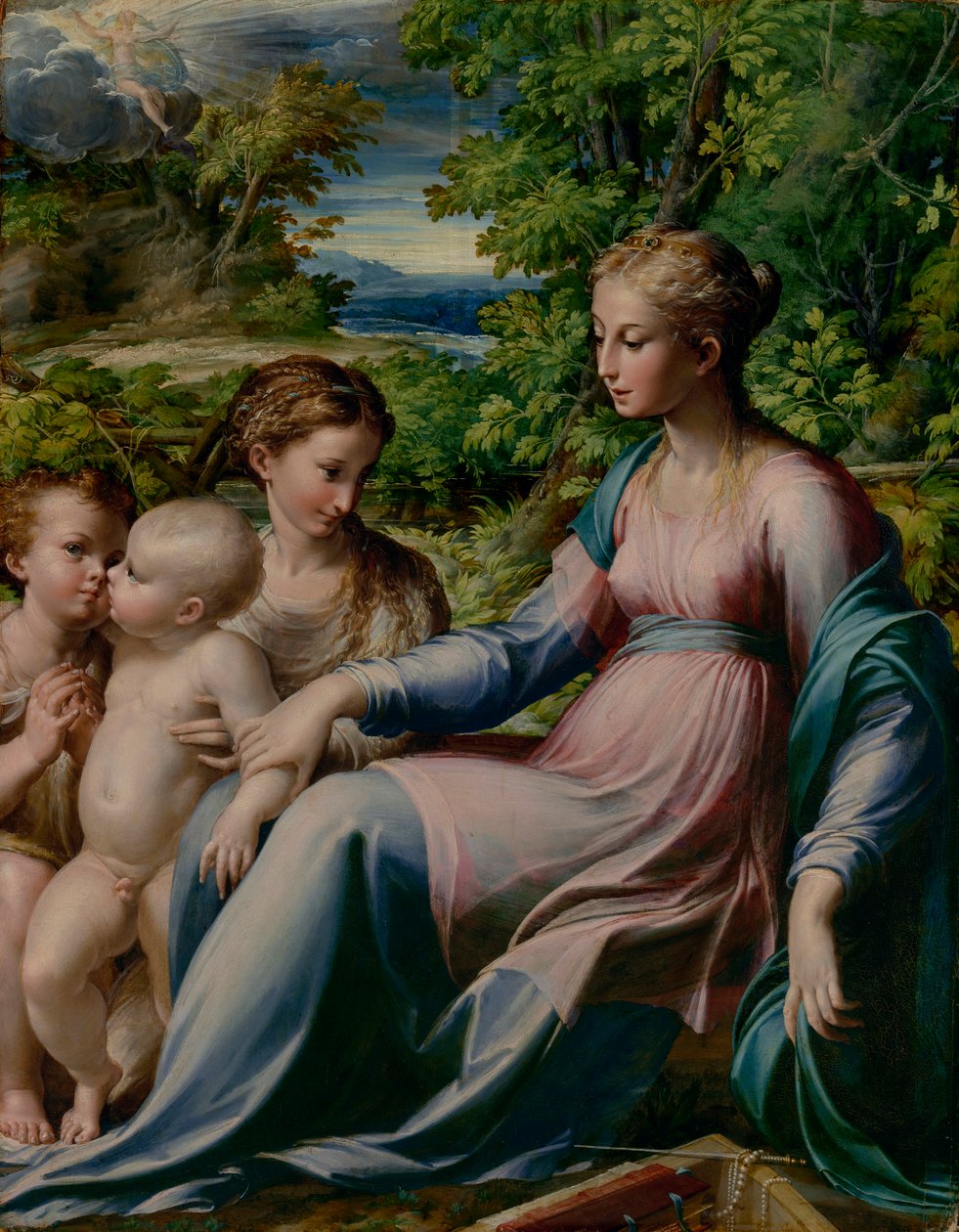 Panna s dítětem se svatým Janem Křtitelem a Marií Magdalenou od Parmigianino