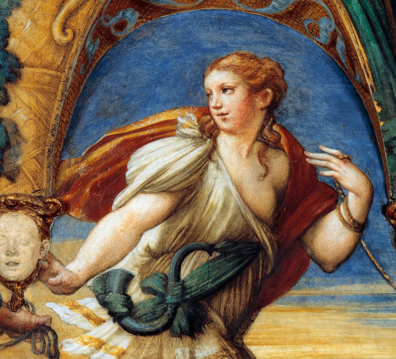 Actaeon, s ženskými rysy, z mýtu o Dianě a Actaeon, cca od Parmigianino