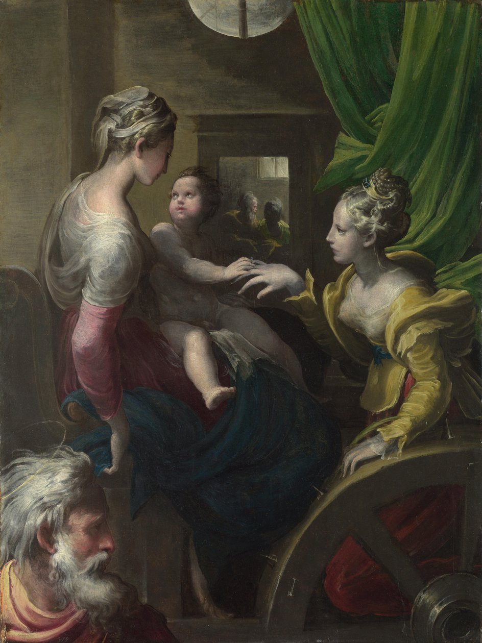 ""Mystické manželství svaté Kateřiny Sienské"" Obraz Francesca Mazzoly Il Parmigianino dit Le Parmesan (1503-1540) 1527-1531 Londýnská národní galerie od Parmigianino