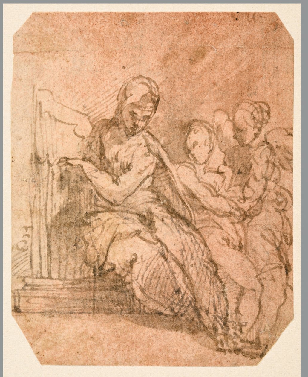 Svatá Cecílie (vpravo) od Parmigianino
