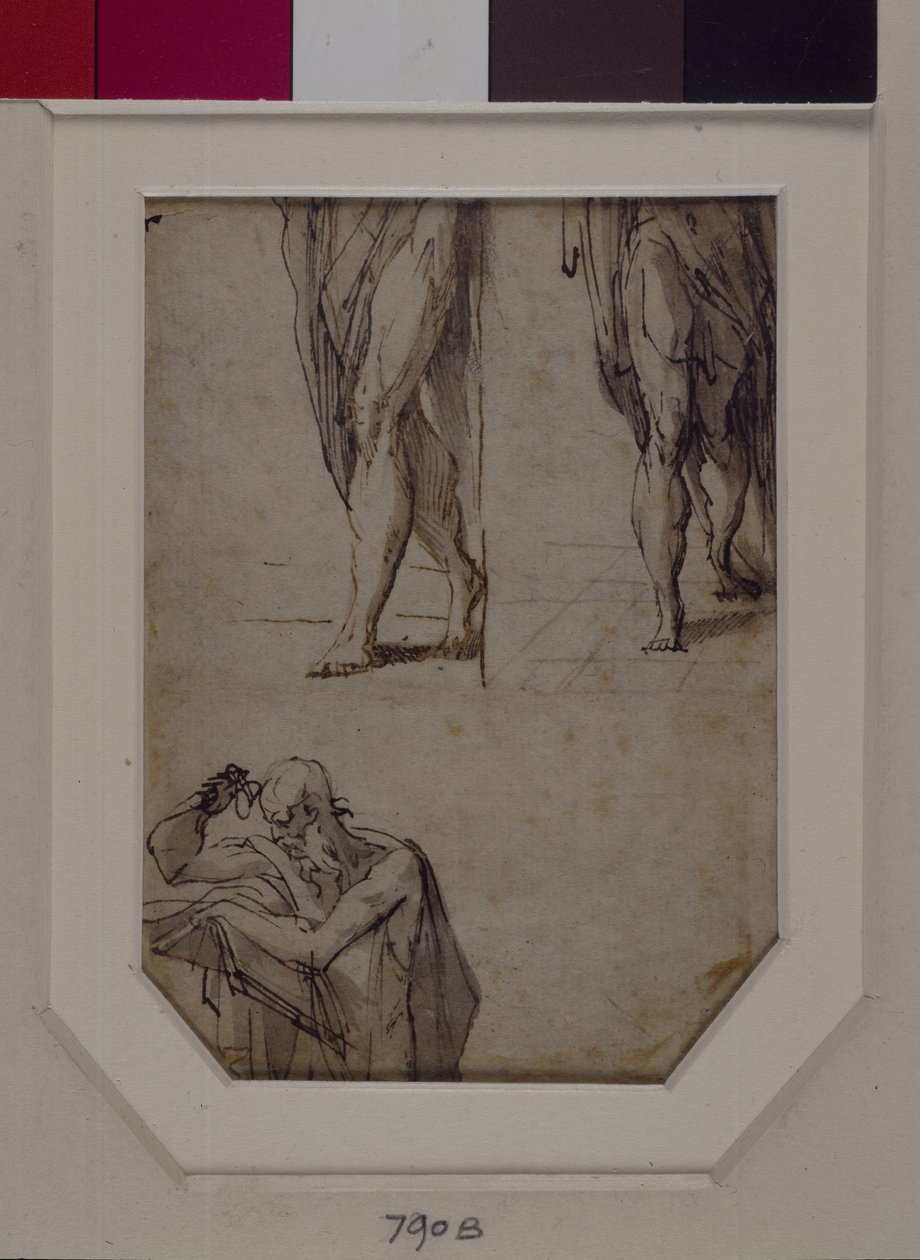 Studie mužů (pero, inkoust a mytí na papíře) od Parmigianino