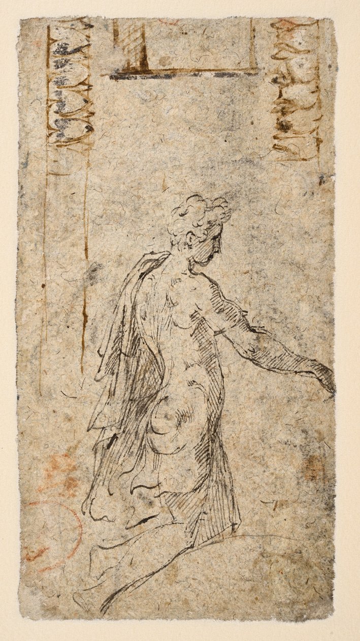 Studie klečícího mladého muže (verso) od Parmigianino