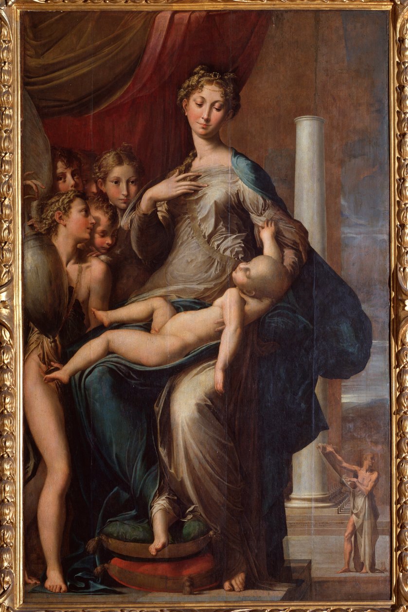 Panna s dlouhým krkem - 1534 Olej na dřevě od Parmigianino
