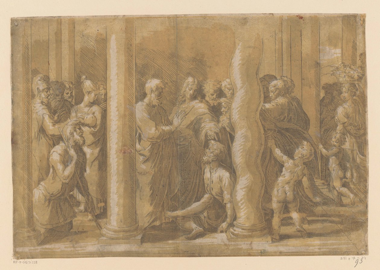 Svatí Petr a Jan uzdravují ochrnutého od Parmigianino (attributed to)