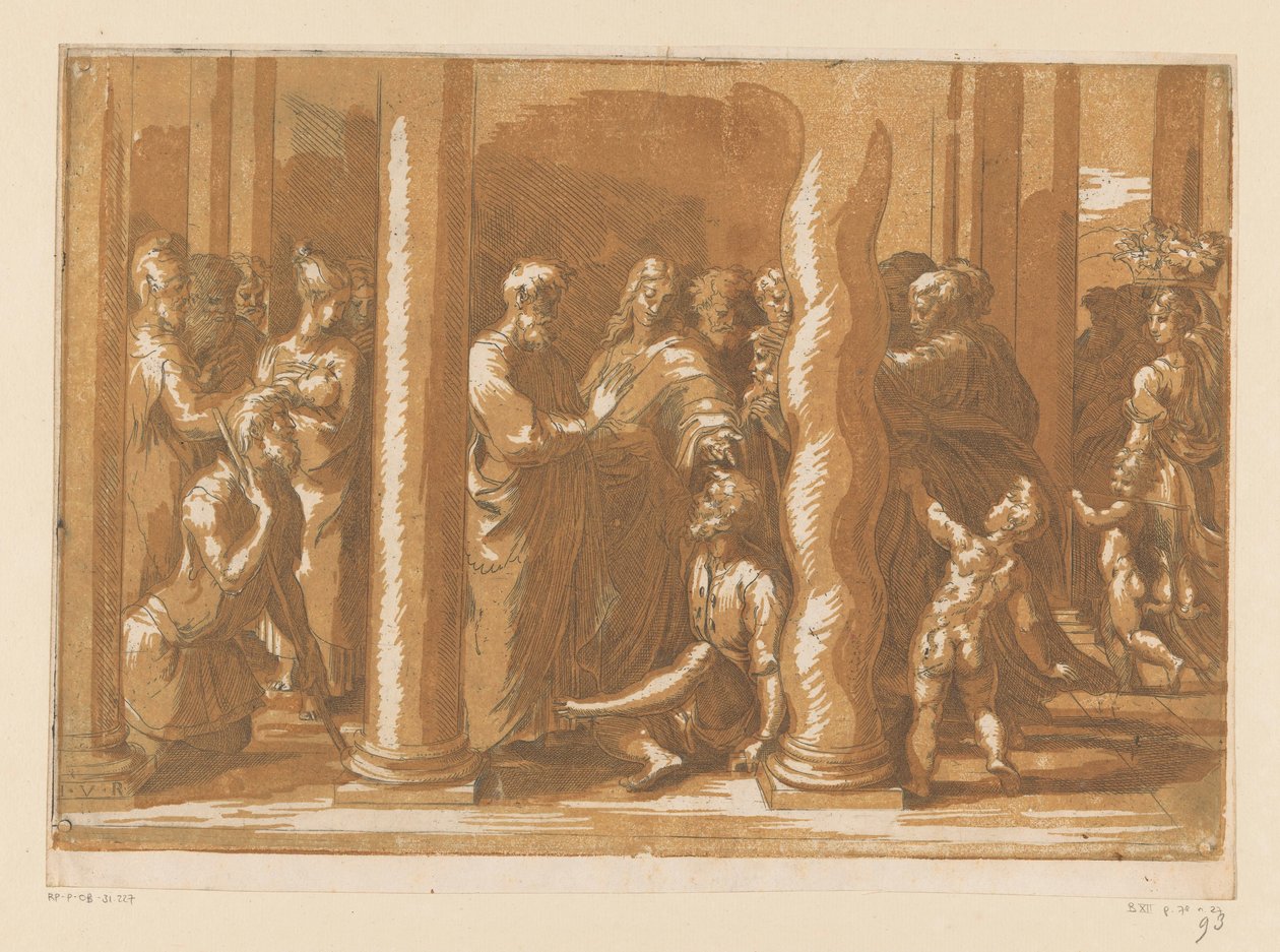 Svatí Petr a Jan uzdravují ochrnutého od Parmigianino (attributed to)