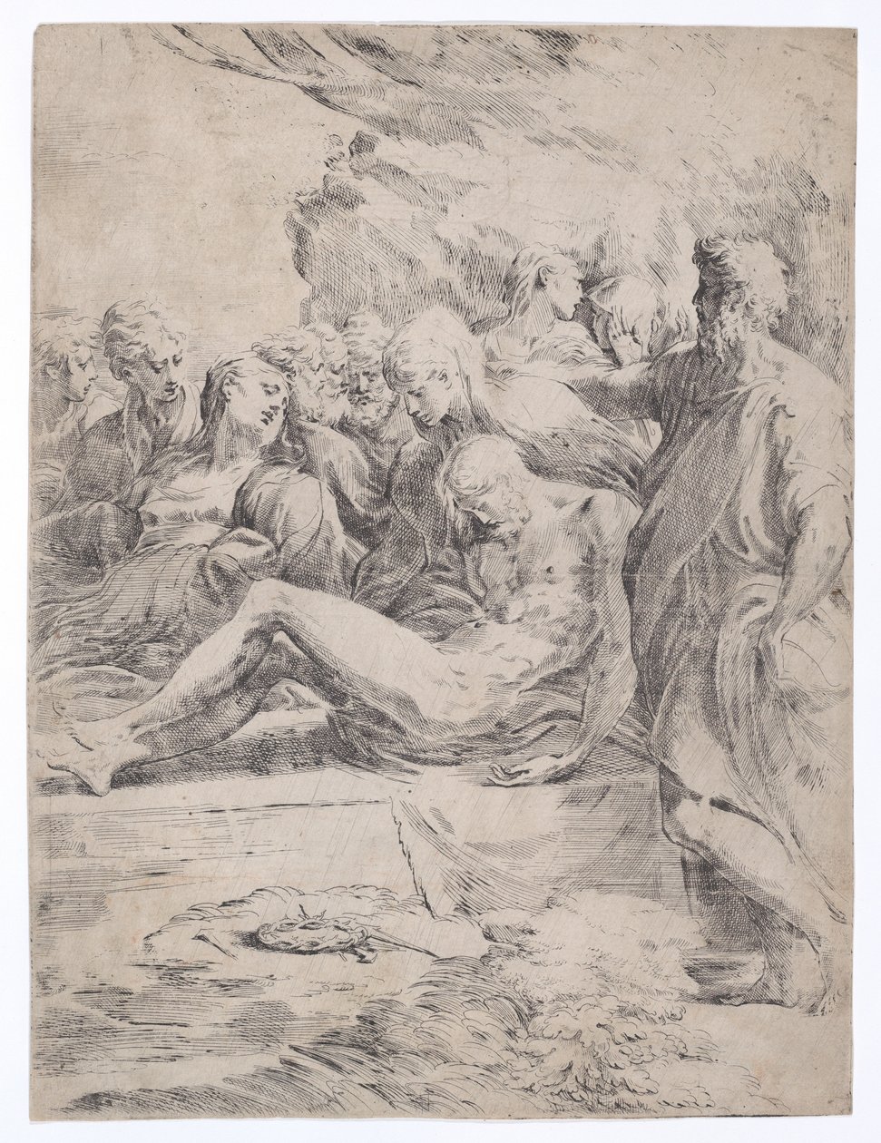 Entombment Facing Left, 1529-1530., 1529-1530. od Parmigianino