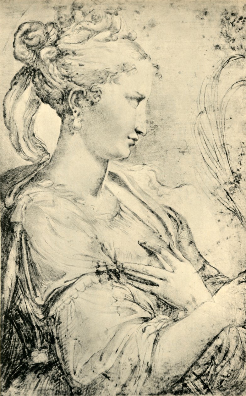 Studie o svaté Kateřině, c1530-1540, 1943. od Parmigianino