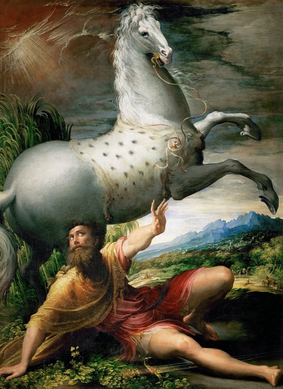Obrácení svatého Pavla, asi 1528 od Parmigianino