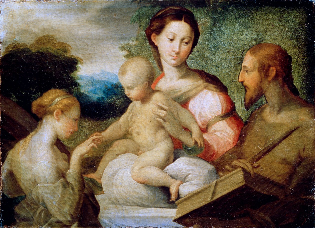Mystická svatba svaté Kateřiny, pozdní 1520 od Parmigianino