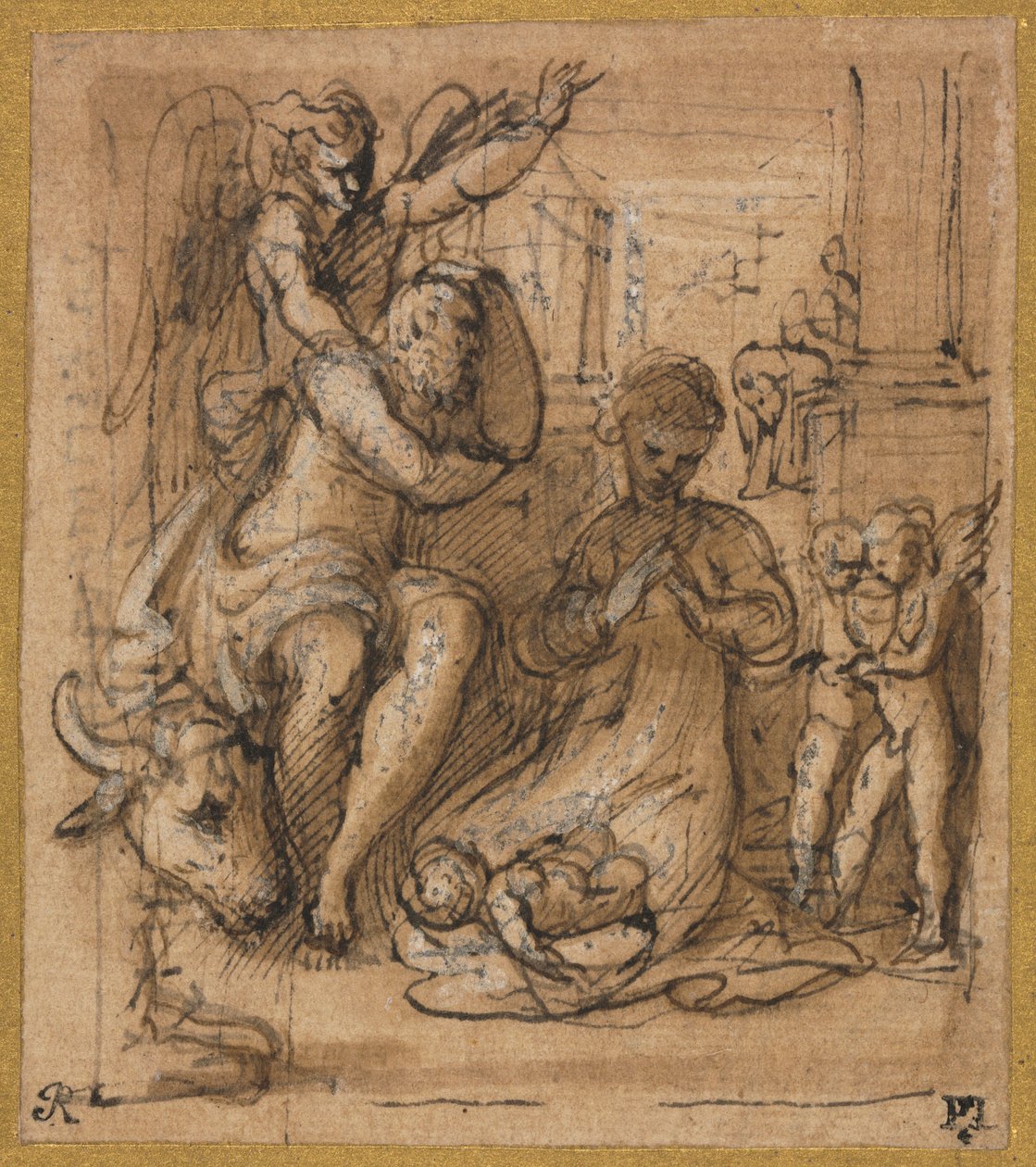 Narození Páně se snem Josefa od Parmigianino