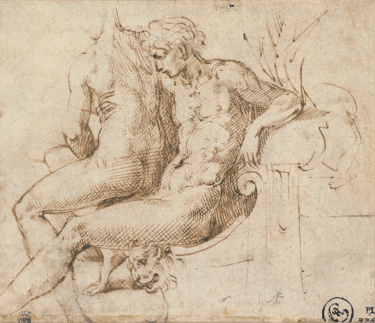Dva milenci sedící na pohovce od Parmigianino