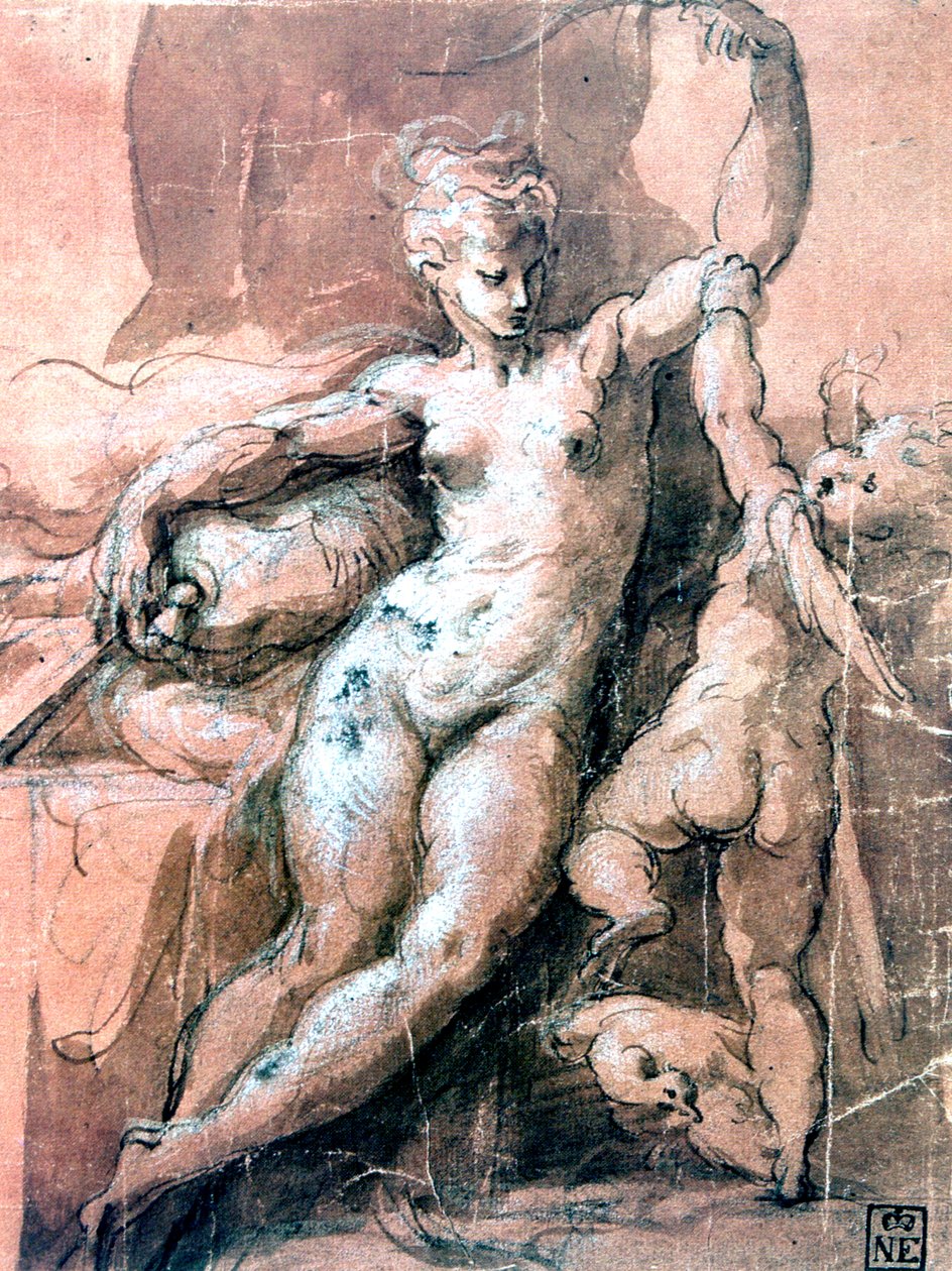 Venuše a dítě, c1513-1540 od Parmigianino
