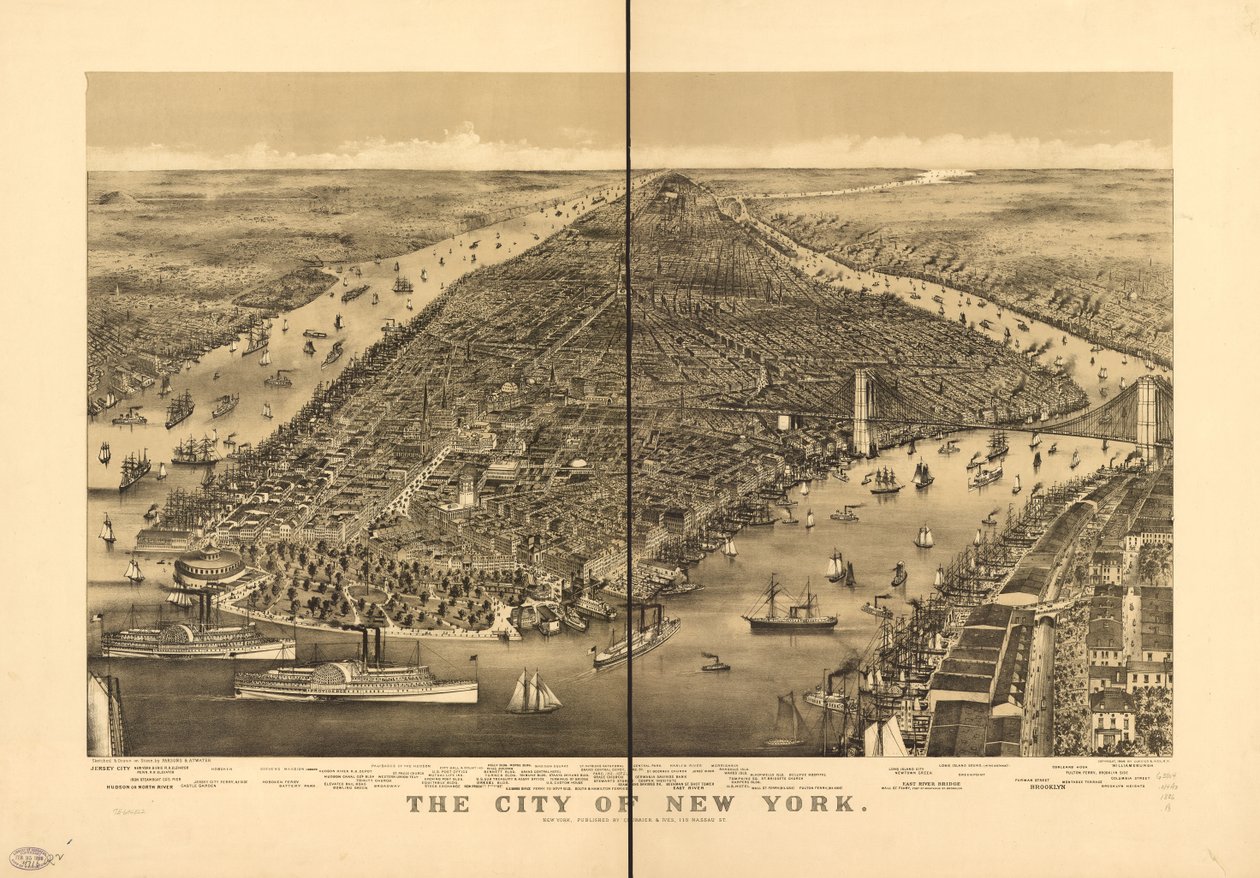 Město New York od Parsons and Atwater; Currier and Ives