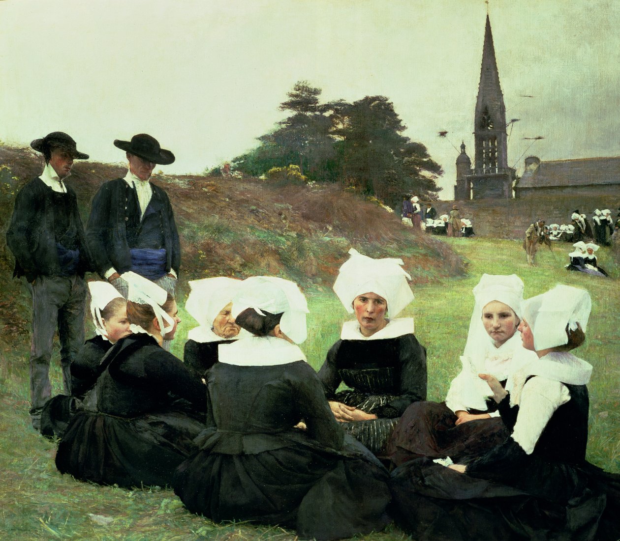 Bretonské ženy sedící u pardonu od Pascal Adolphe Jean Dagnan Bouveret