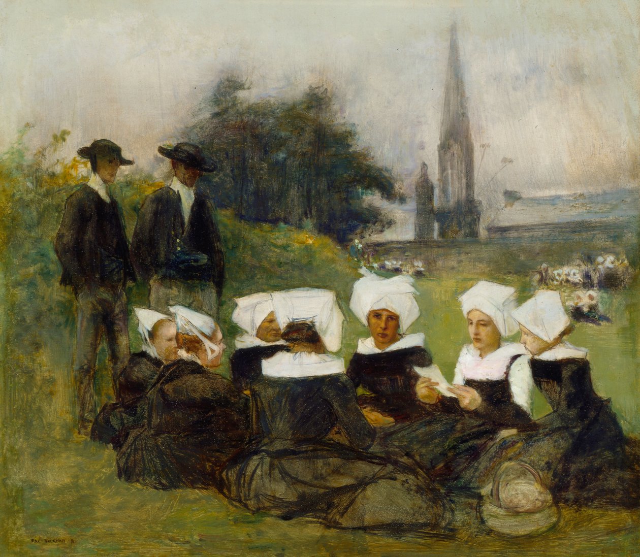 Study for Breton Women at a Pardon, c.1887 (viz také 60974) od Pascal Adolphe Jean Dagnan Bouveret