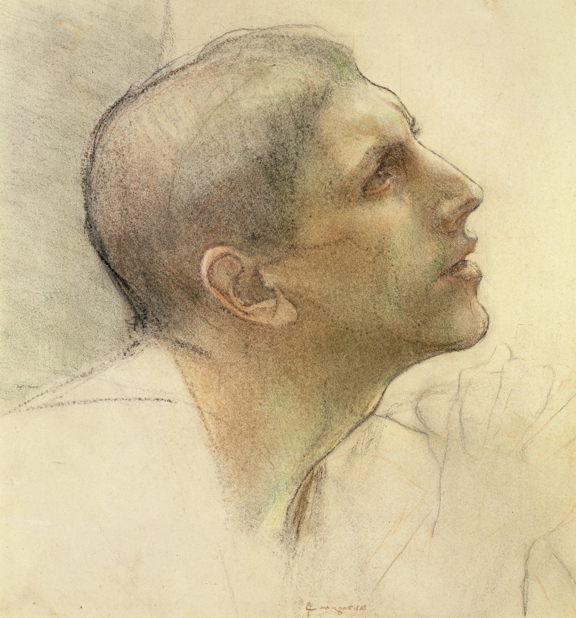 Studie pro Simona ve „Večeři v Emauzích“ (uhlí a křída na papíře) od Pascal Adolphe Jean Dagnan Bouveret