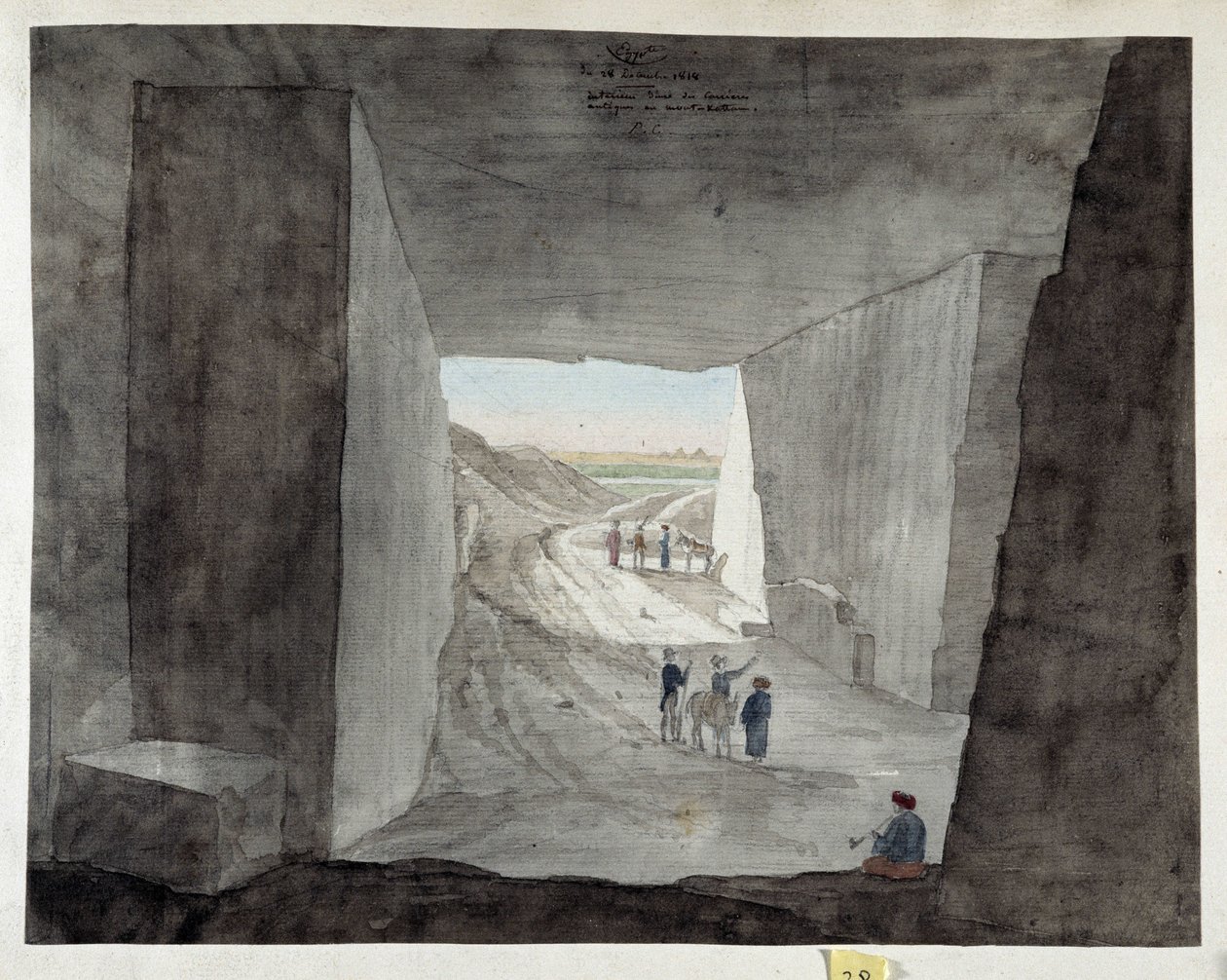 Egypt. Vnitřní pohled na lom na hoře Kattan od Pascal Xavier (after) Coste