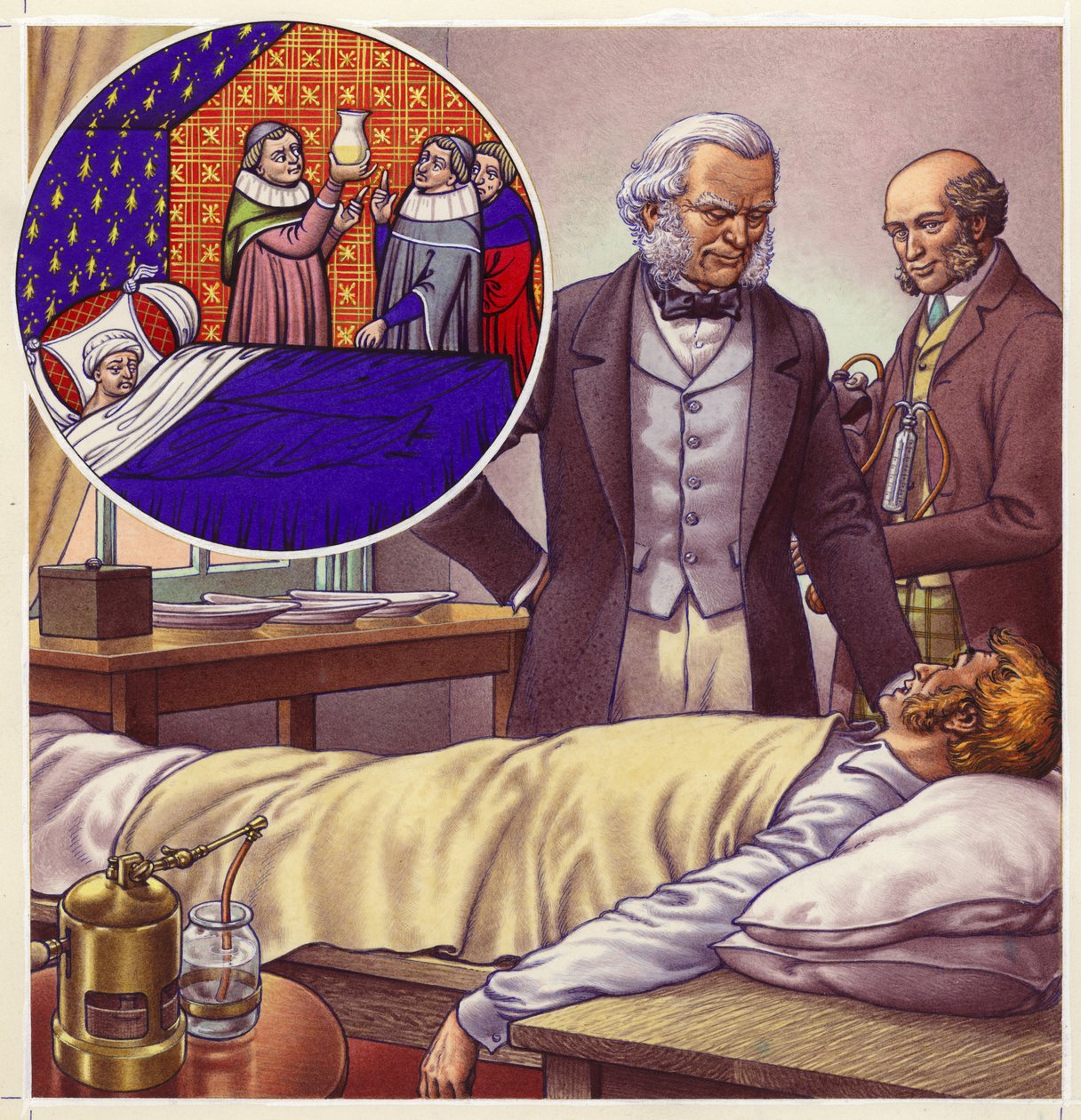 Scény z dějin medicíny (kvaš na papíře) od Pat (1907 95) Nicolle