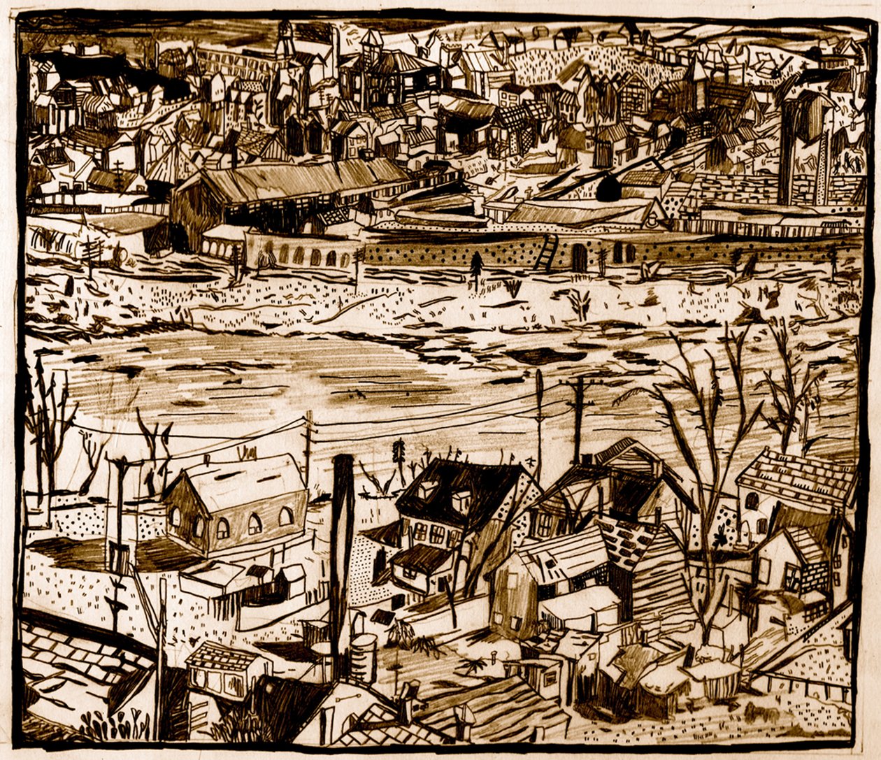 Město, 2013 (tužka) od Pat Macdonald