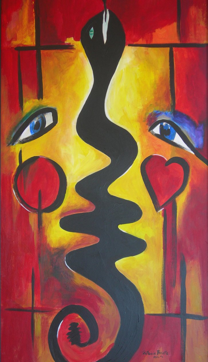 Adam a Eva, 2006 (Akryl na masonitu) od Patricia Brintle