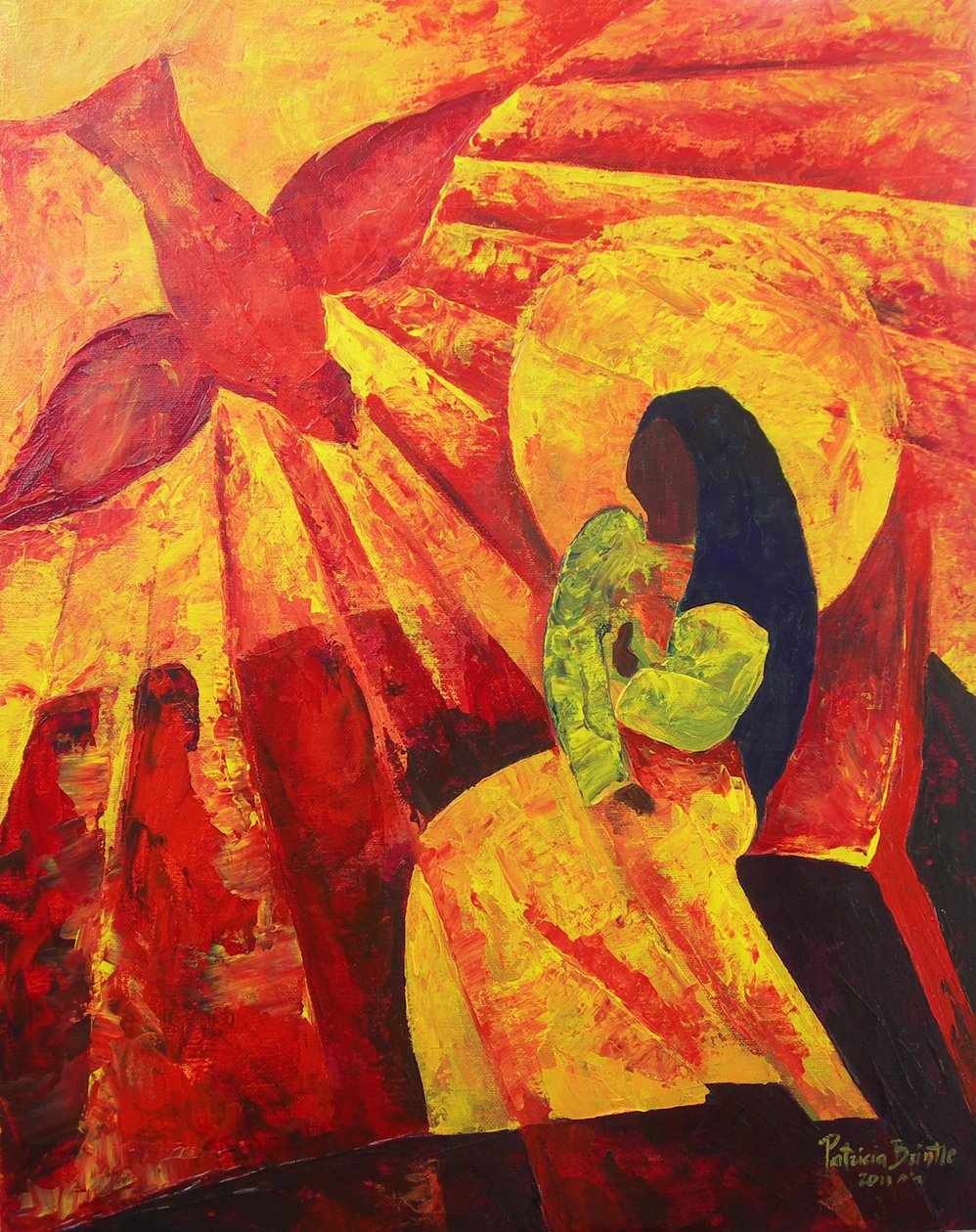 Zvěstování, 2011 (akryl na plátně) od Patricia Brintle