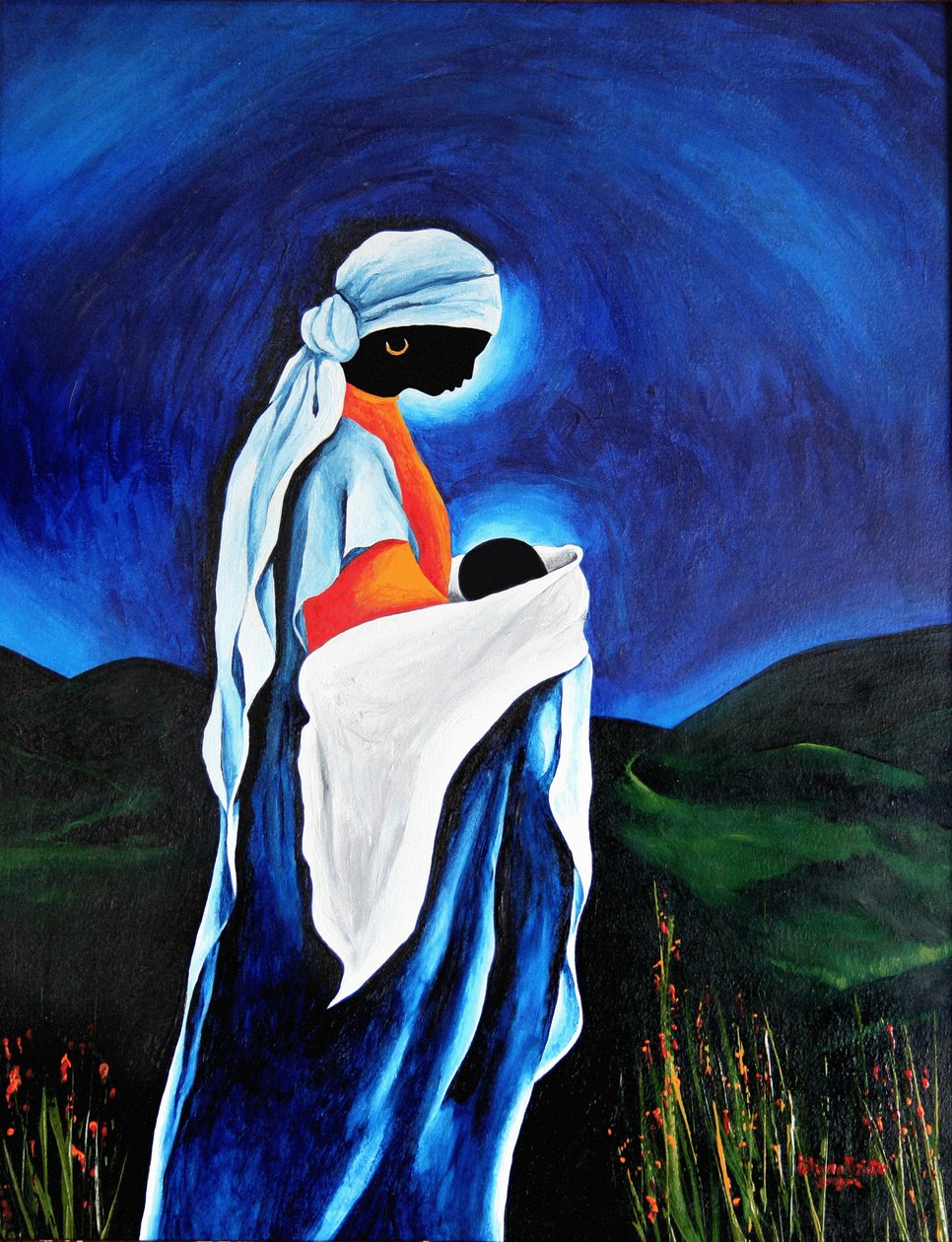 Madonna a dítě - Milovaný syn, 2008 (akryl na dřevě) od Patricia Brintle