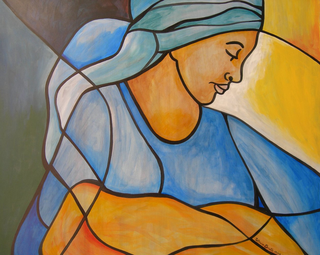 Madonna a dítě, 2004 (akryl na masonitu) od Patricia Brintle