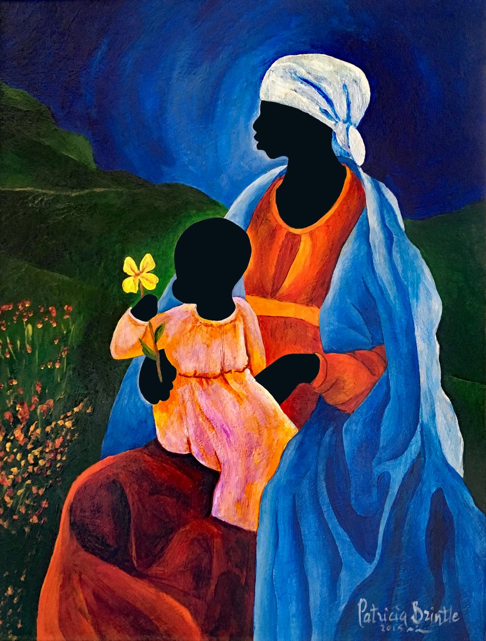 Madonna a dítě dřínu, 2015 (akryl na masonitu) od Patricia Brintle
