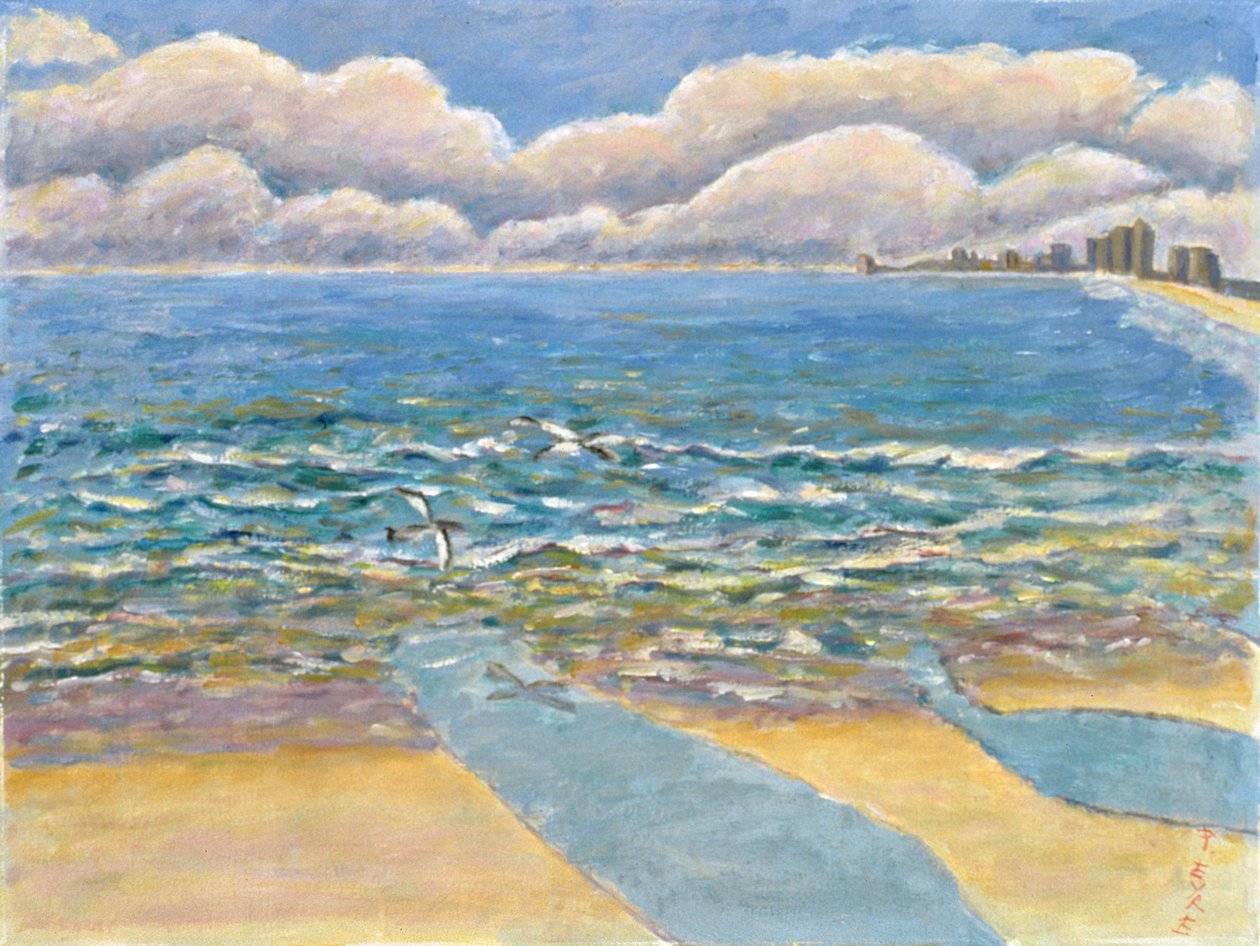 Večer, North Myrtle Beach (olej na plátně) od Patricia Contemporary Artist Eyre