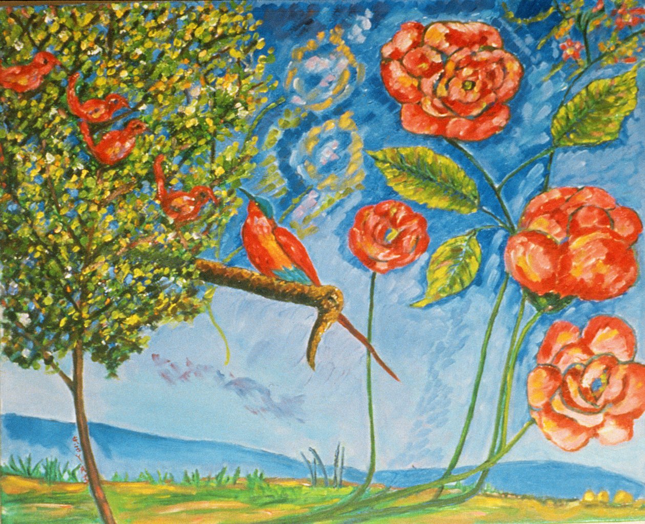 Čtyři z druhu (olej na plátně) od Patricia Contemporary Artist Eyre