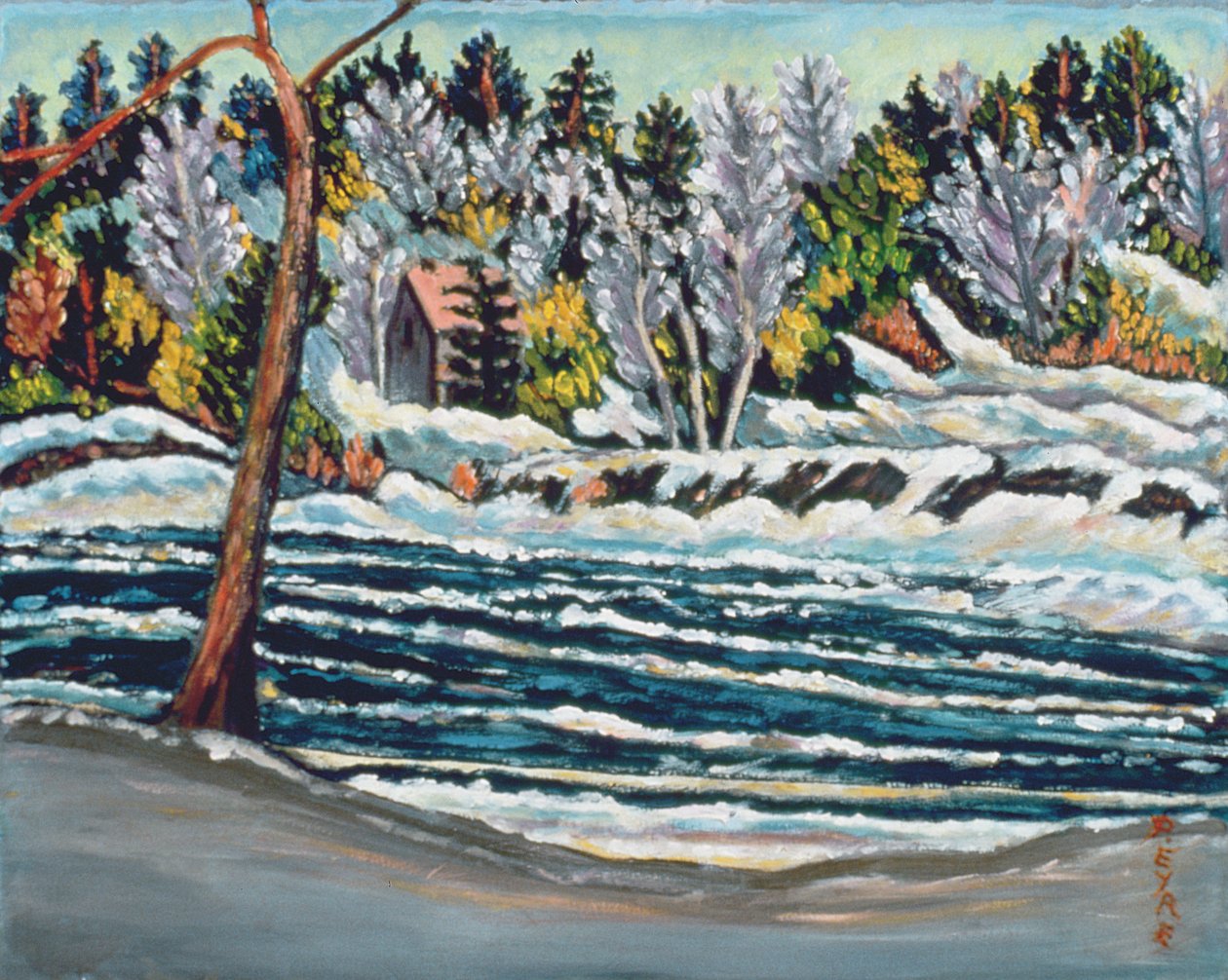Zimní tání, řeka Gatineau od Patricia Contemporary Artist Eyre