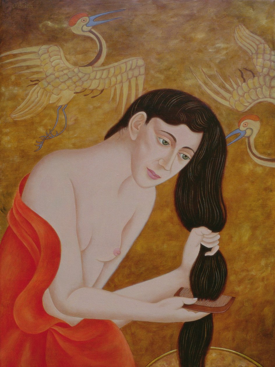 Žena si česá vlasy, 1999 od Patricia OBrien